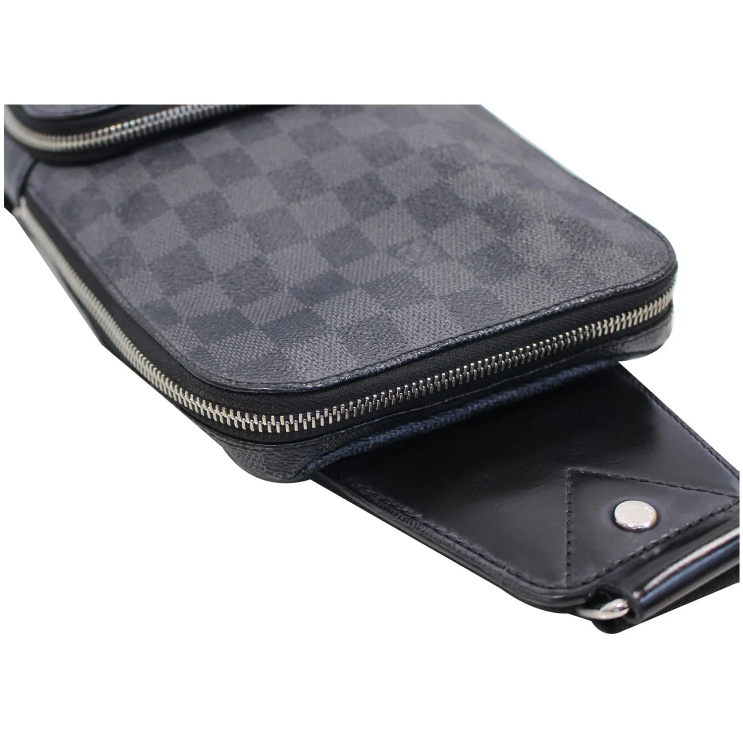 LOUIS VUITTON Avenue Sling Damier Graphite Crossbody Bag Black
