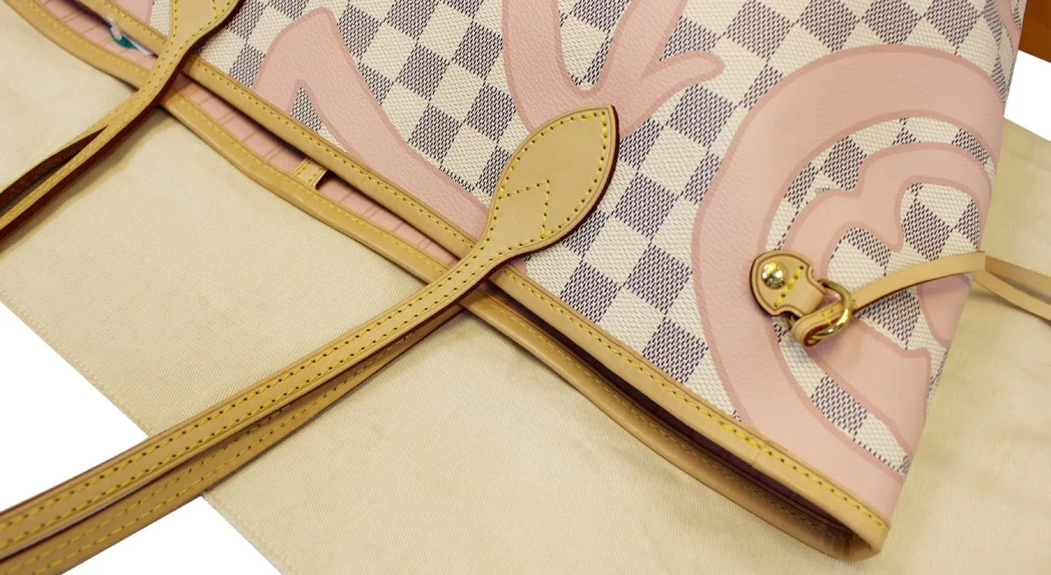 LOUIS VUITTON Damier Azur Tahitienne Neverfull MM Tote Bag