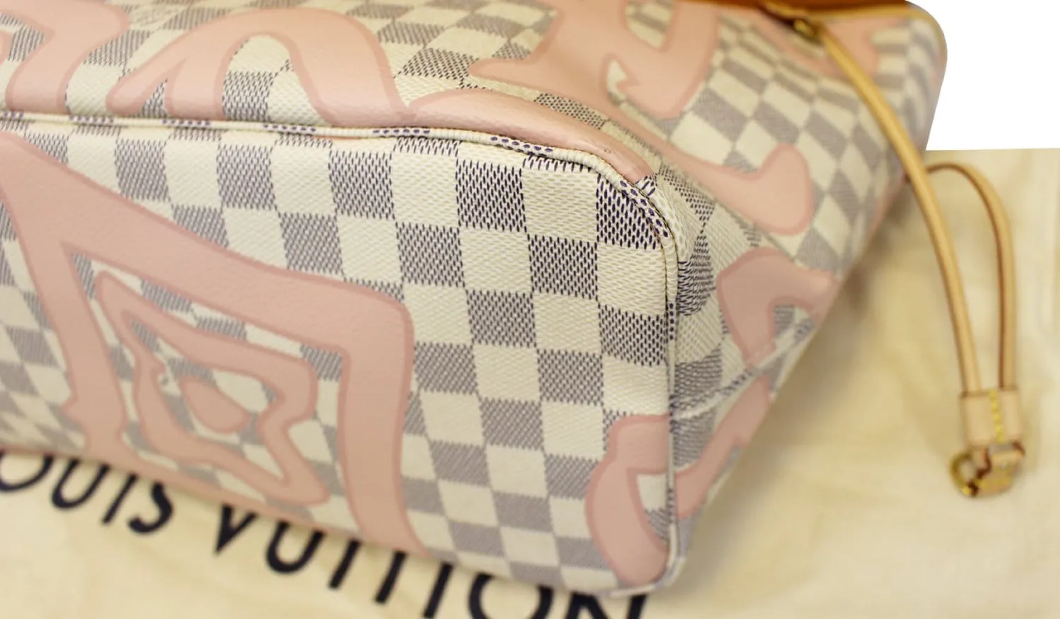LOUIS VUITTON Damier Azur Tahitienne Neverfull MM Tote Bag