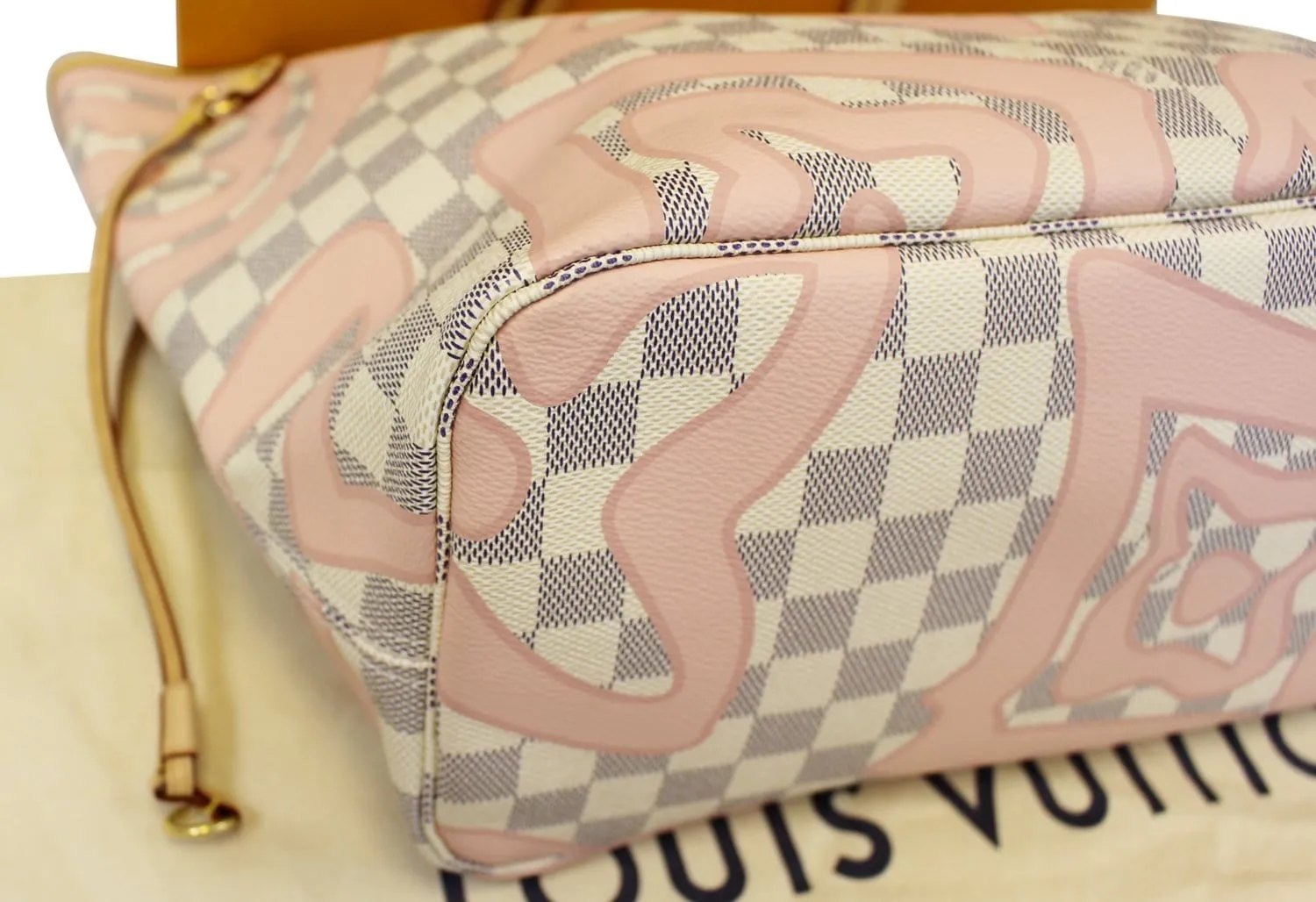 LOUIS VUITTON Damier Azur Tahitienne Neverfull MM Tote Bag