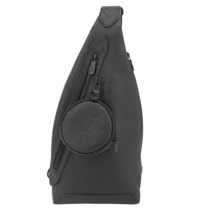 LOUIS VUITTON Duo Sling Monogram Shadow Backpack Bag Black