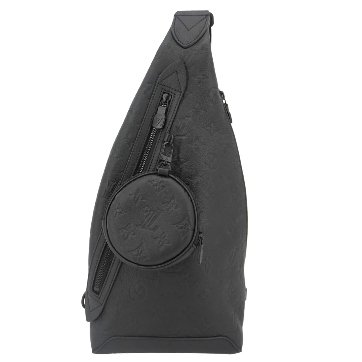 LOUIS VUITTON Duo Sling Monogram Shadow Backpack Bag Black