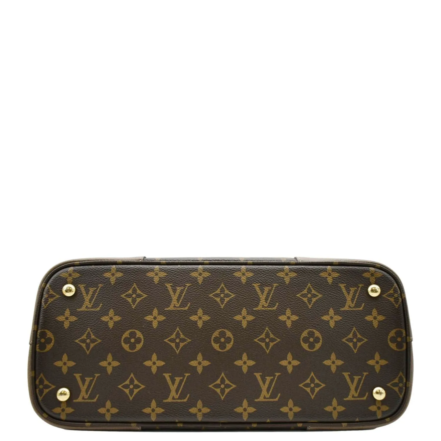 LOUIS VUITTON Flandrin Monogram Canvas Tote Shoulder Bag Brown