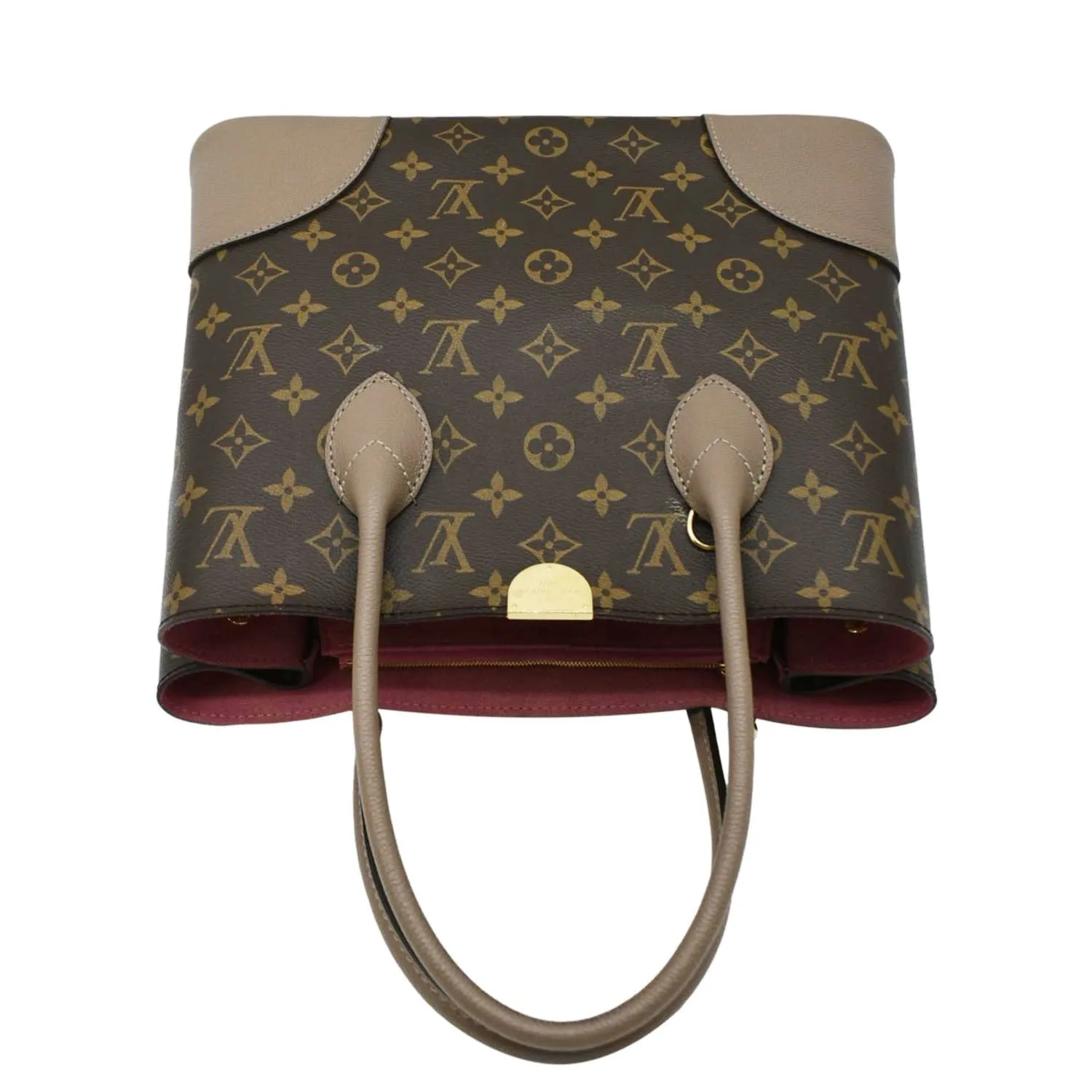 LOUIS VUITTON Flandrin Monogram Canvas Tote Shoulder Bag Brown