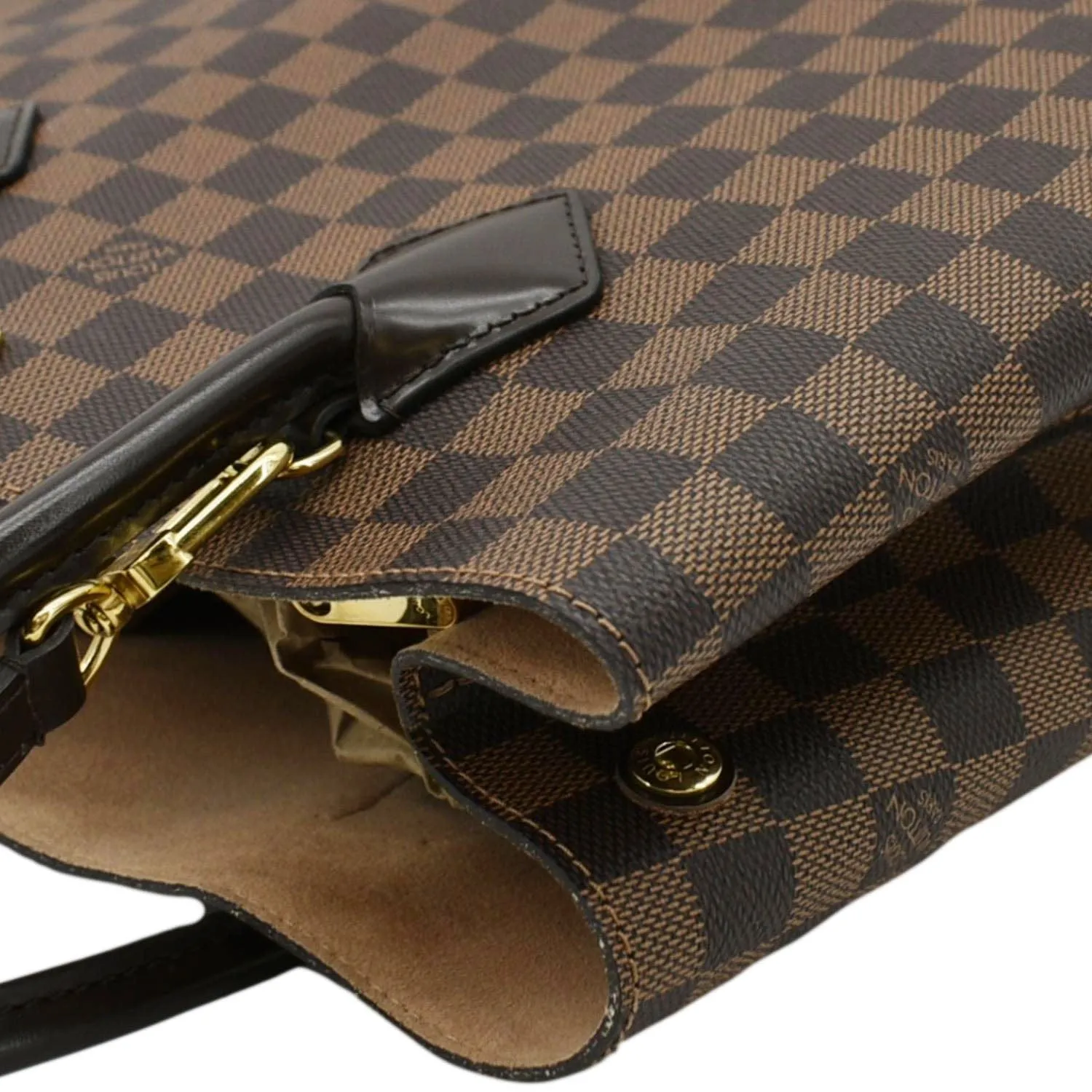 LOUIS VUITTON Kensington Damier Ebene Tote Bag Brown
