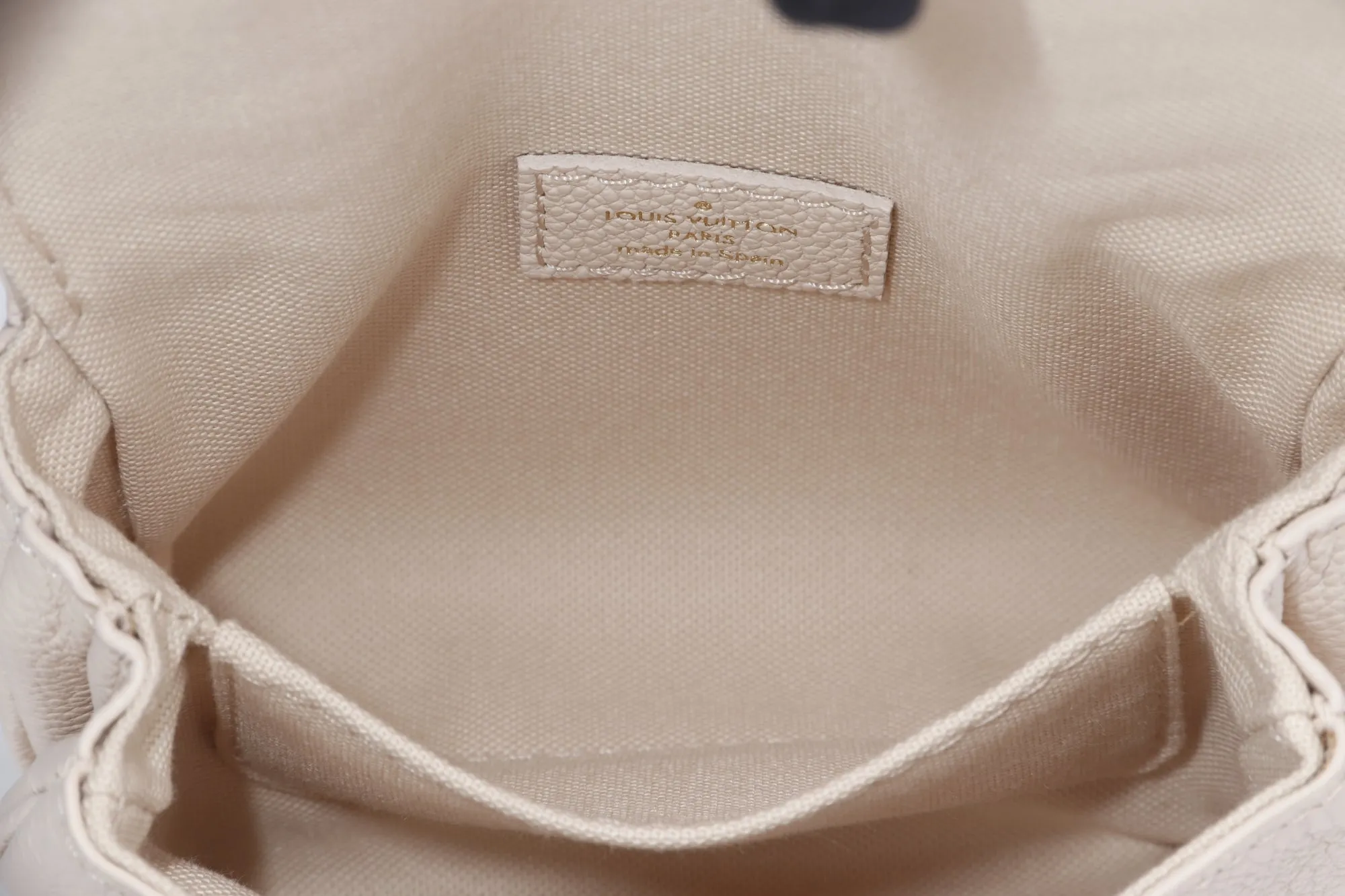 Louis Vuitton Micro Métis (M81390) Monogram Empreinte Beige Color, Gold Hardware with Gold Chain, Dust Cover & Box
