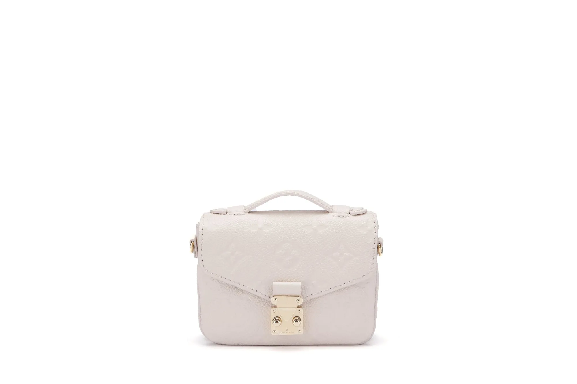 Louis Vuitton Micro Métis (M81390) Monogram Empreinte Beige Color, Gold Hardware with Gold Chain, Dust Cover & Box