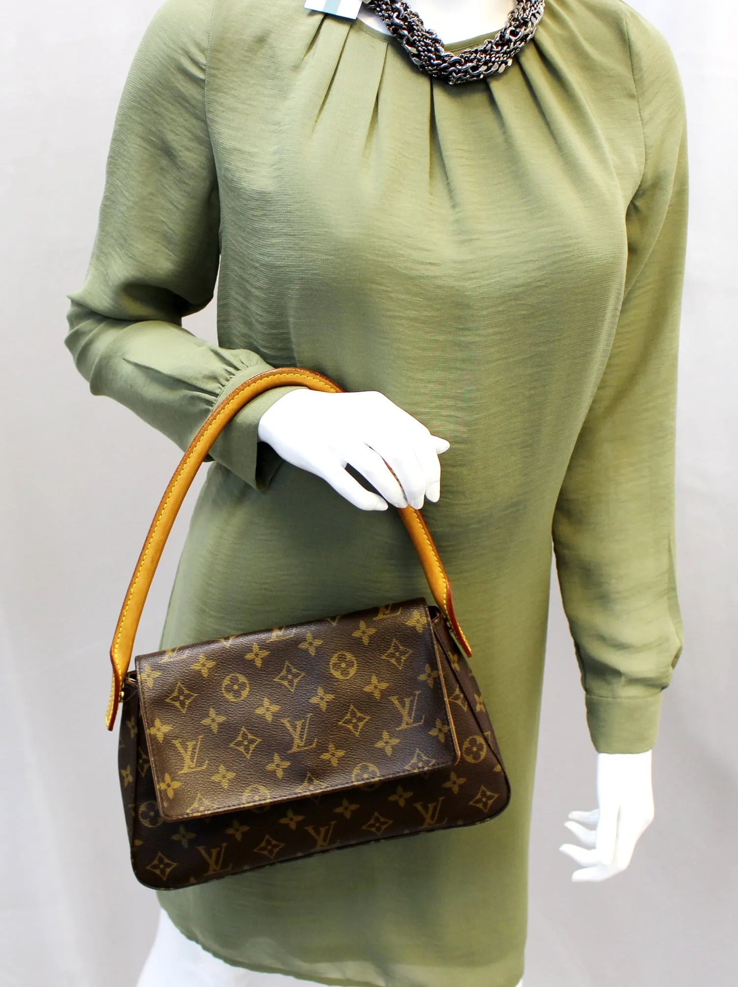 LOUIS VUITTON Monogram Canvas Looping PM Satchel Bag