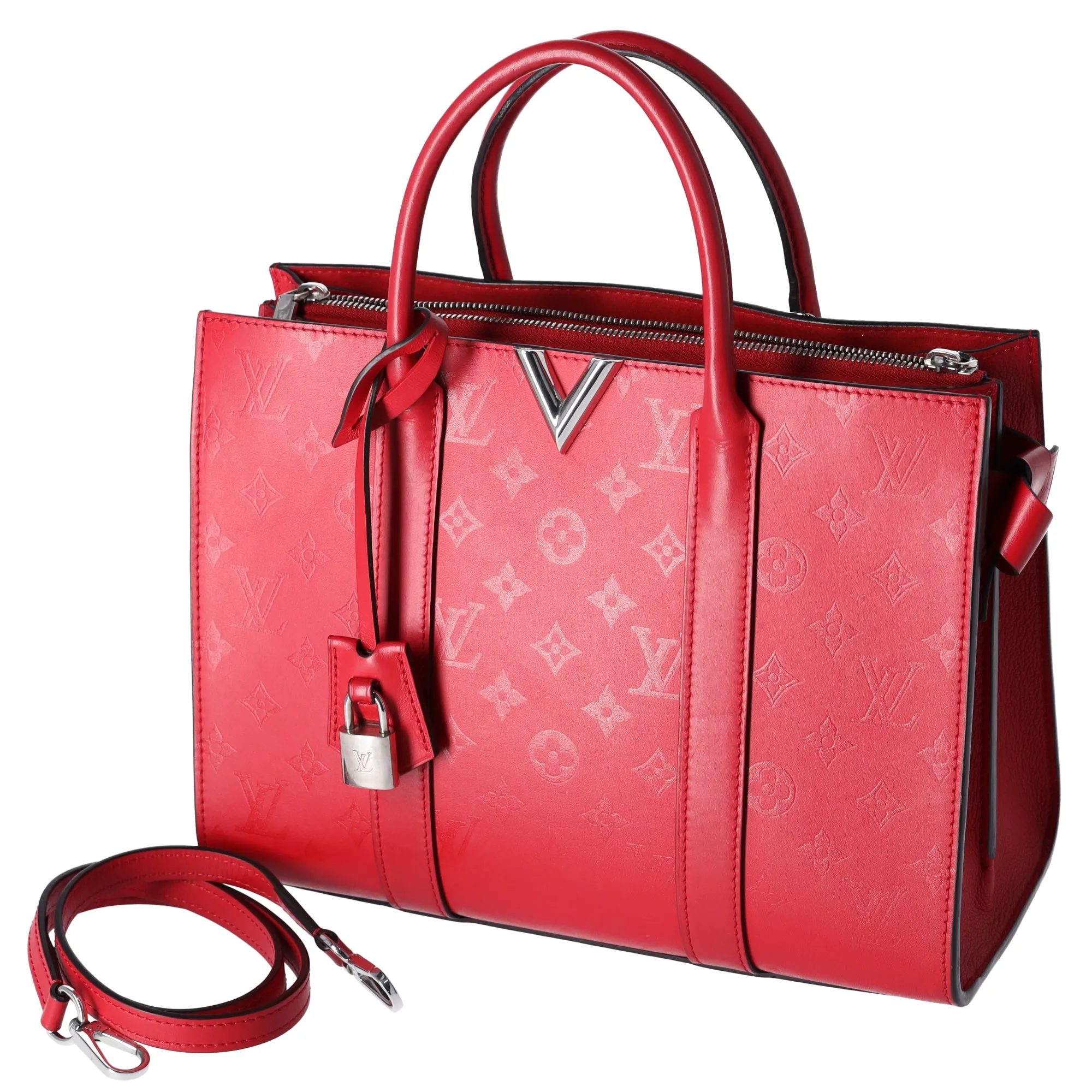 Louis Vuitton Monogram MM Very Line Tote Bag M43542 Ruby Red