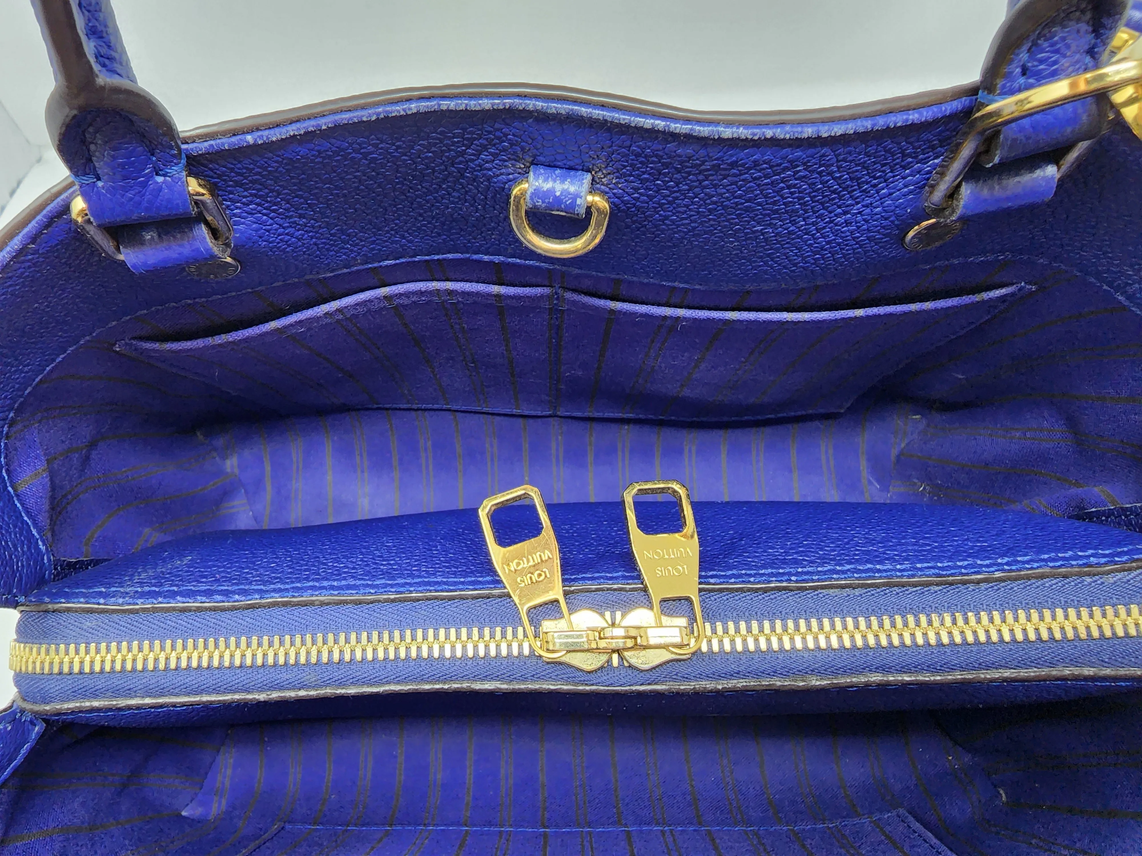 LOUIS VUITTON MONTAIGNE MM, CELESTE BLUE EMPREINTE