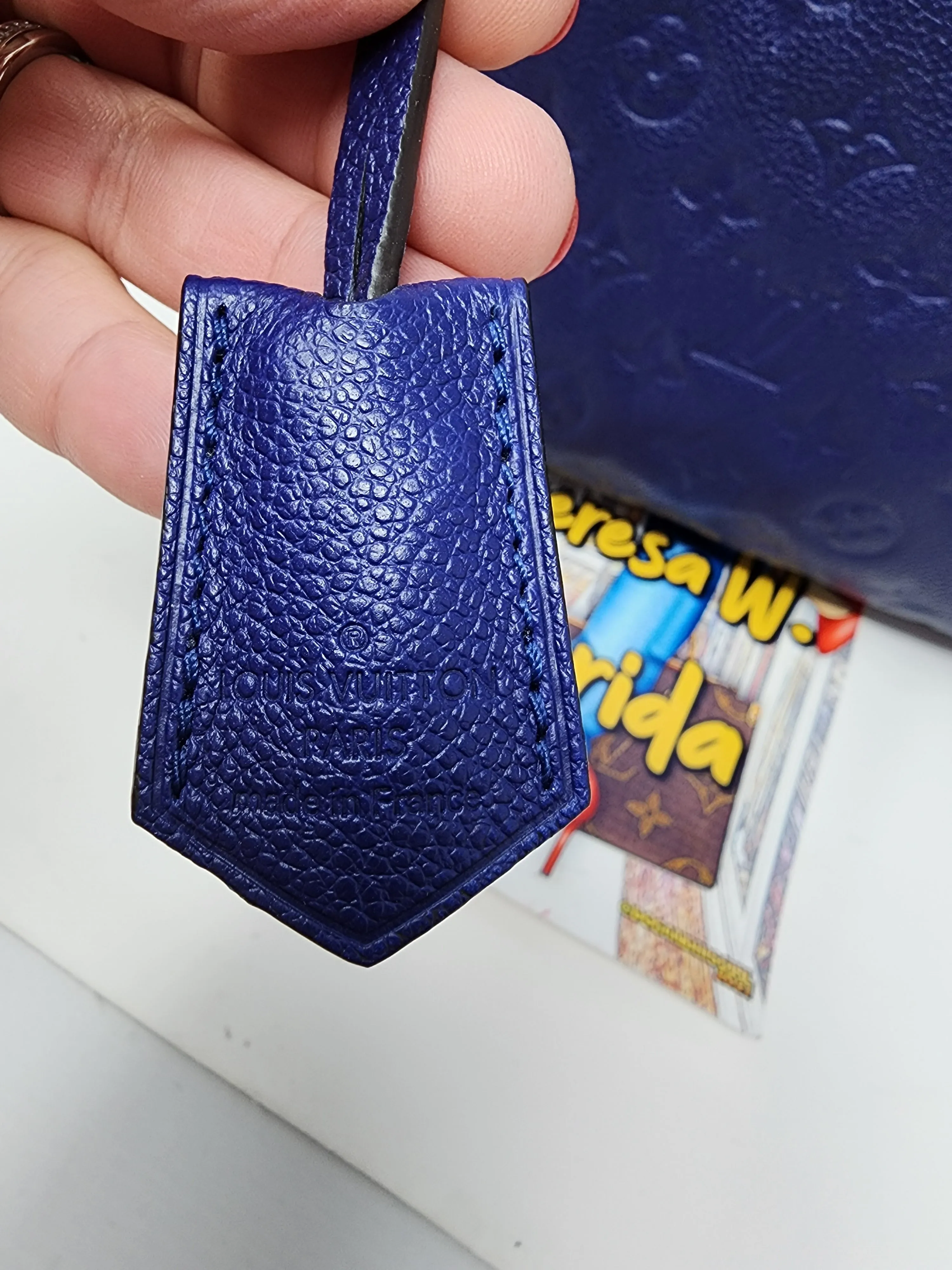 LOUIS VUITTON MONTAIGNE MM, CELESTE BLUE EMPREINTE