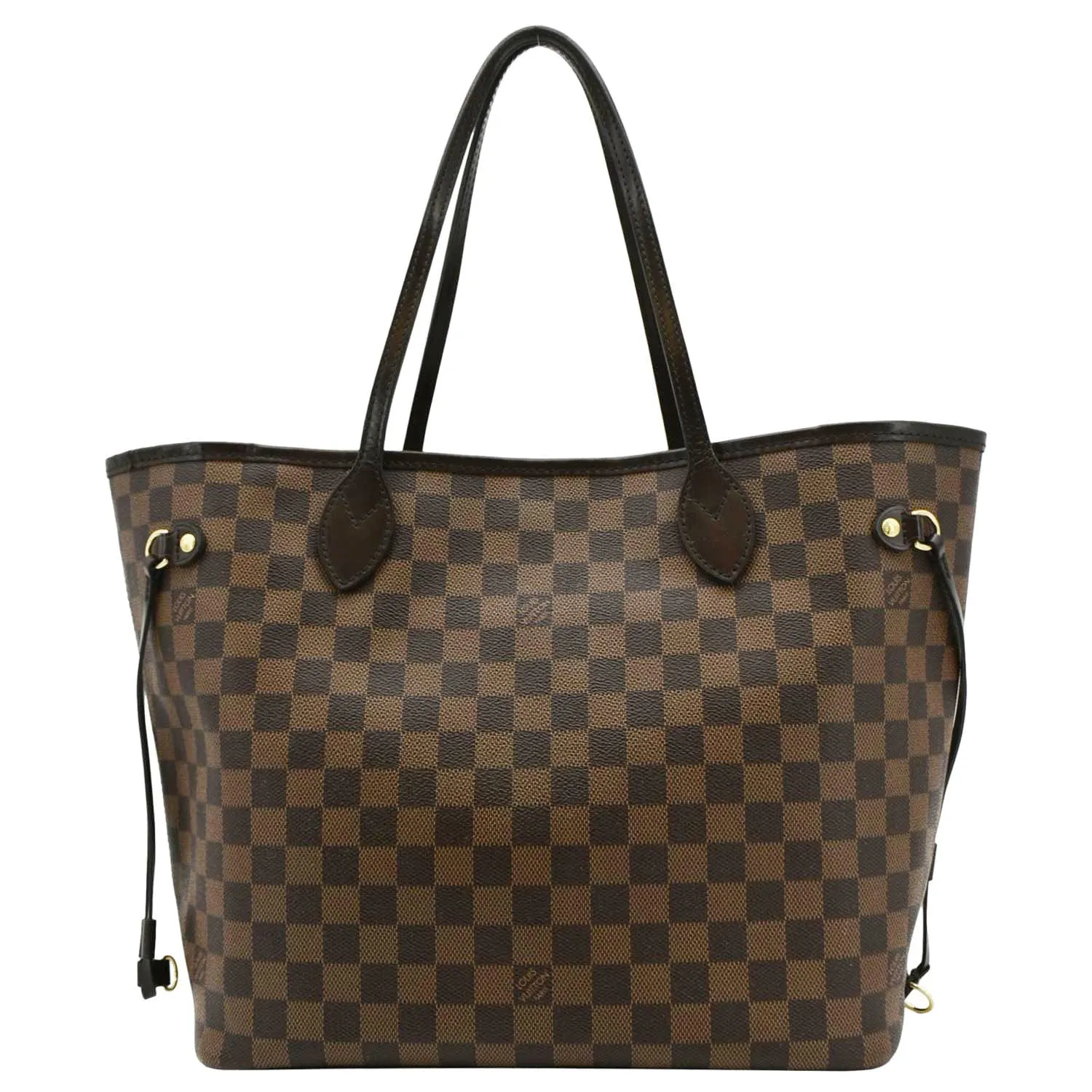 LOUIS VUITTON Neverfull MM Damier Ebene Tote Bag Brown
