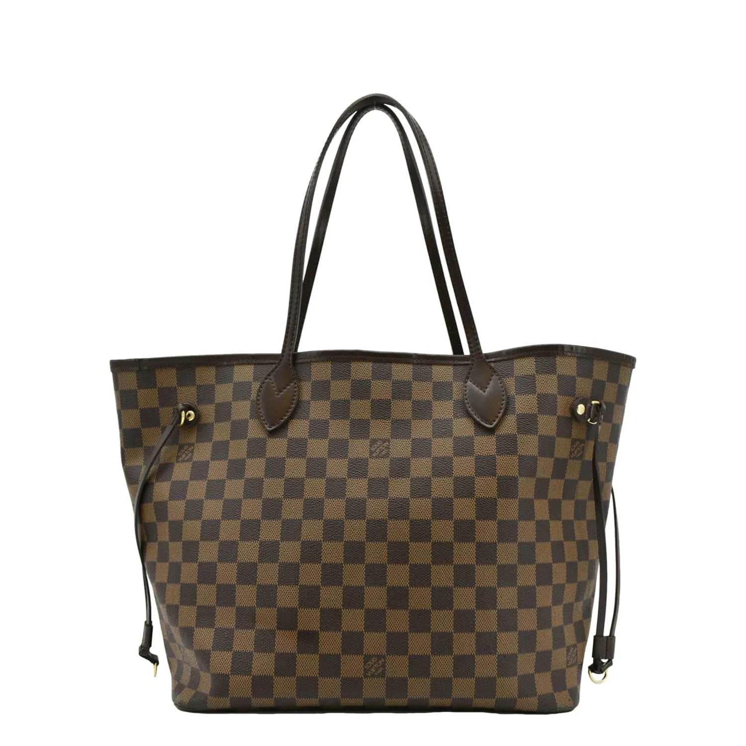 LOUIS VUITTON Neverfull MM Damier Ebene Tote Bag Brown