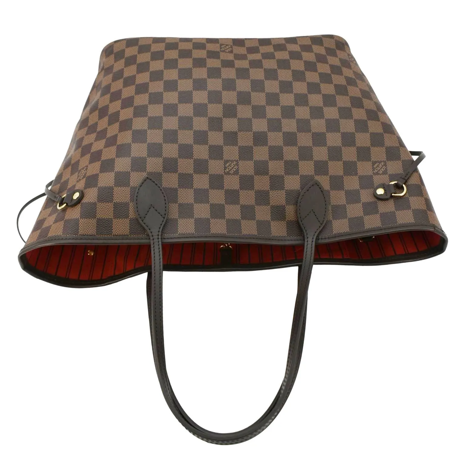 LOUIS VUITTON Neverfull MM Damier Ebene Tote Bag Brown