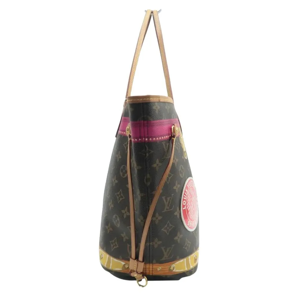 LOUIS VUITTON Neverfull MM Monogram Canvas Tote Bag Brown