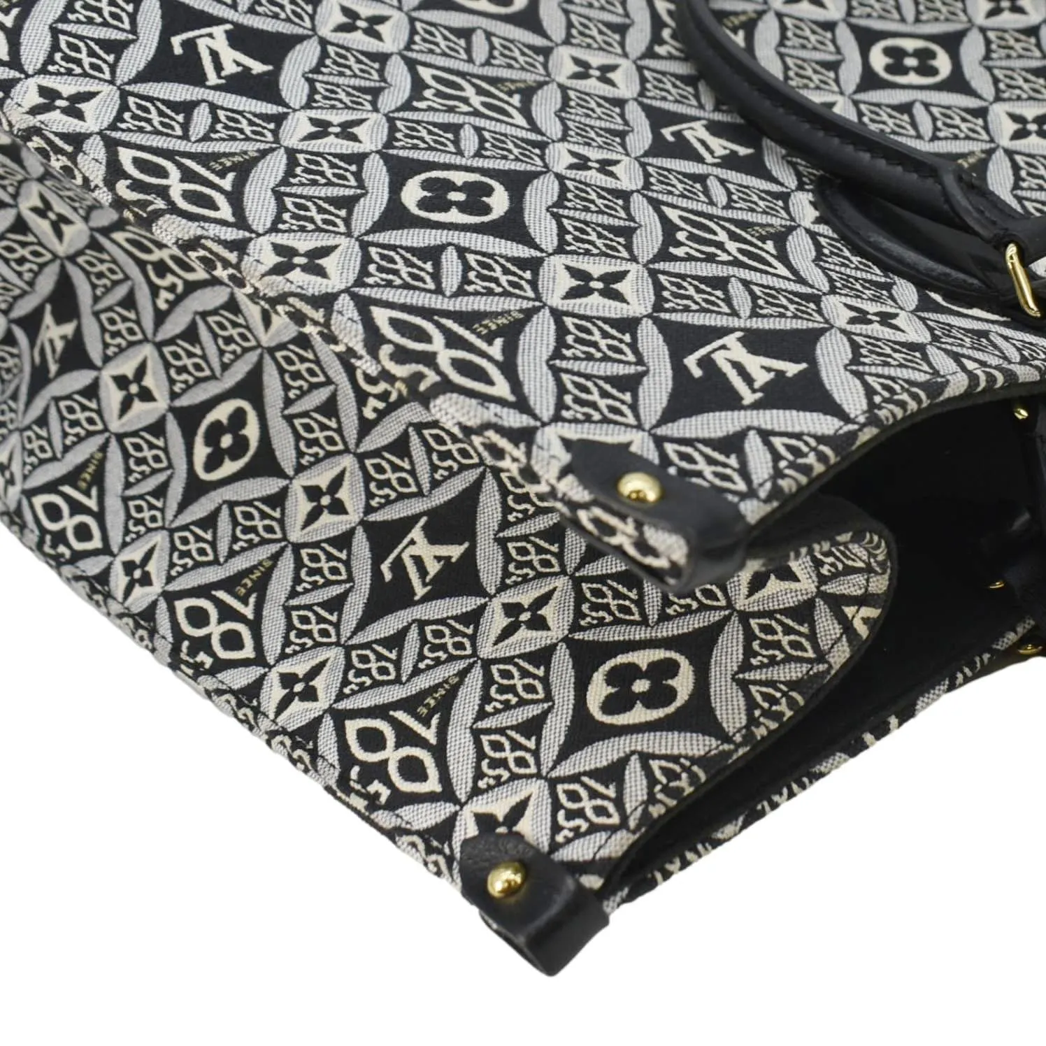 LOUIS VUITTON Onthego GM 1854 Jacquard Tote Bag Grey