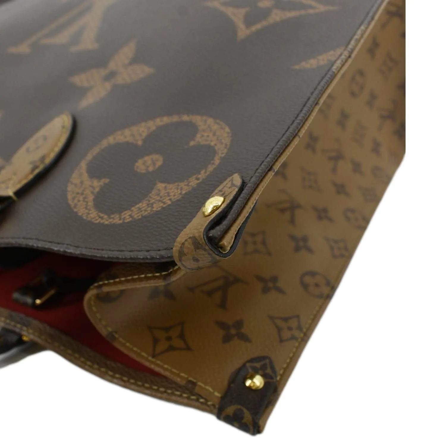 LOUIS VUITTON Onthego GM Giant Monogram Canvas Tote Shoulder Bag Brown