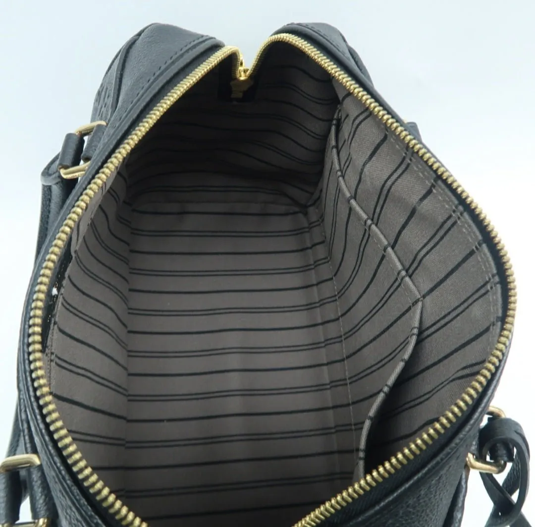 Louis Vuitton Speedy 25 Black Monogram Leather Satchel Bag