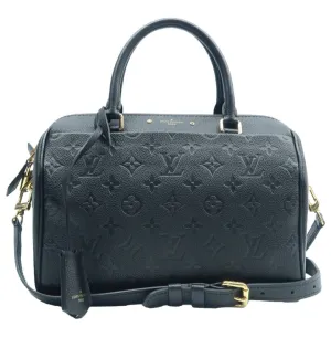 Louis Vuitton Speedy 25 Black Monogram Leather Satchel Bag