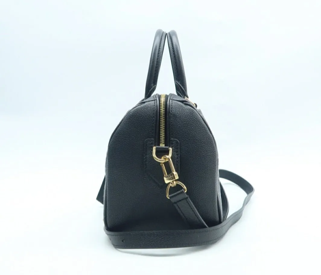Louis Vuitton Speedy 25 Black Monogram Leather Satchel Bag