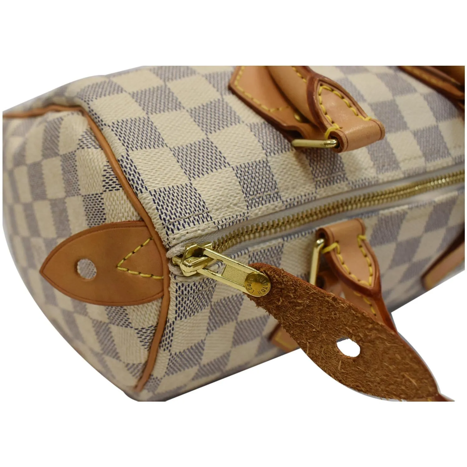 LOUIS VUITTON Speedy 25 Damier Azur Satchel Bag White