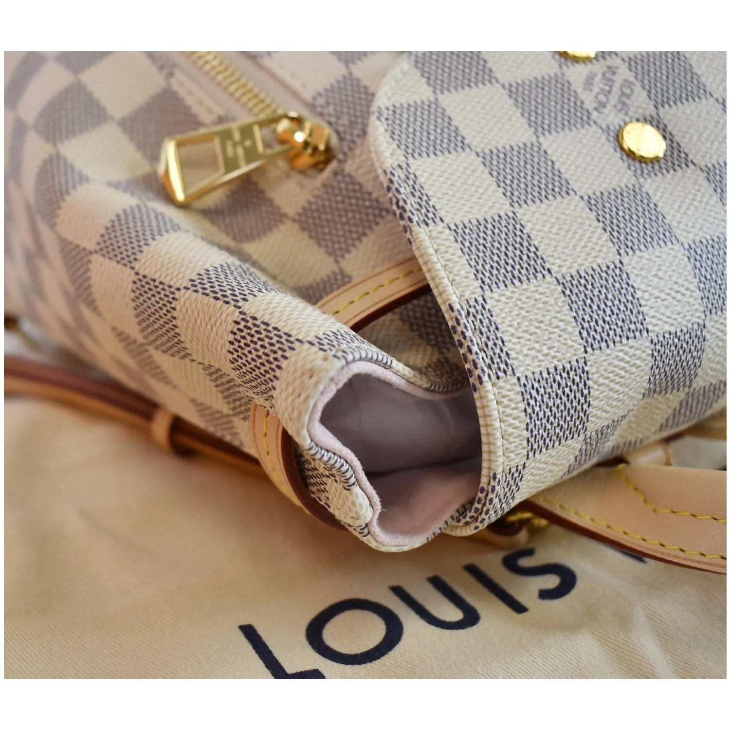 LOUIS VUITTON Sperone BB Damier Azur Backpack Bag White