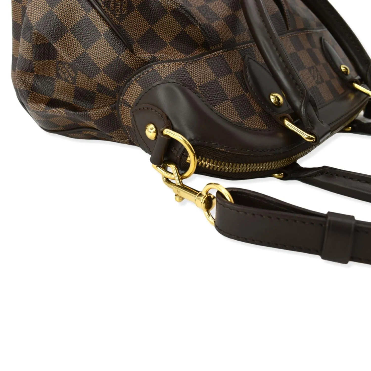 LOUIS VUITTON Trevi PM Damier Ebene Satchel Shoulder Bag Brown