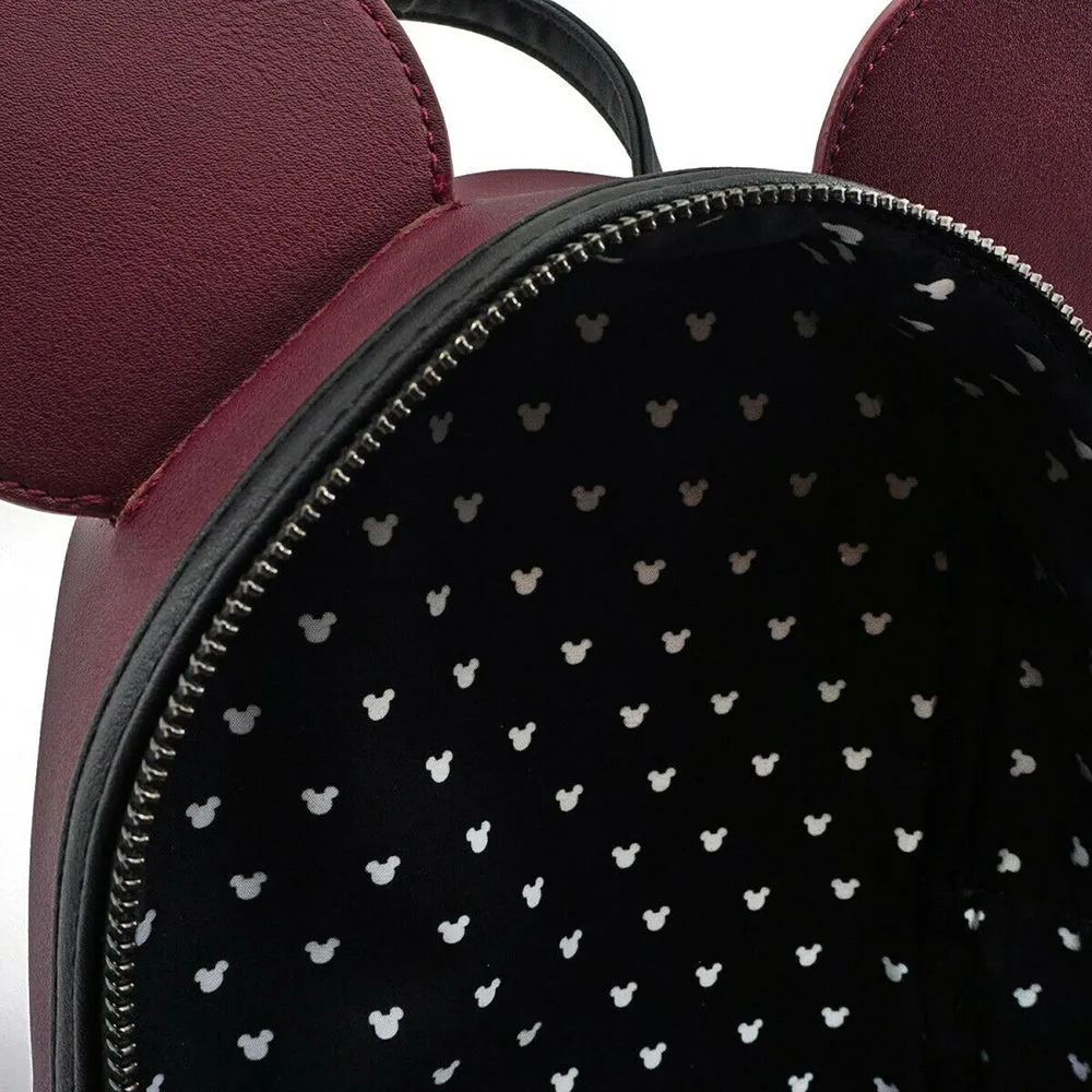 Loungefly Disney Minnie Mouse Maroon Quilted Mini Backpack