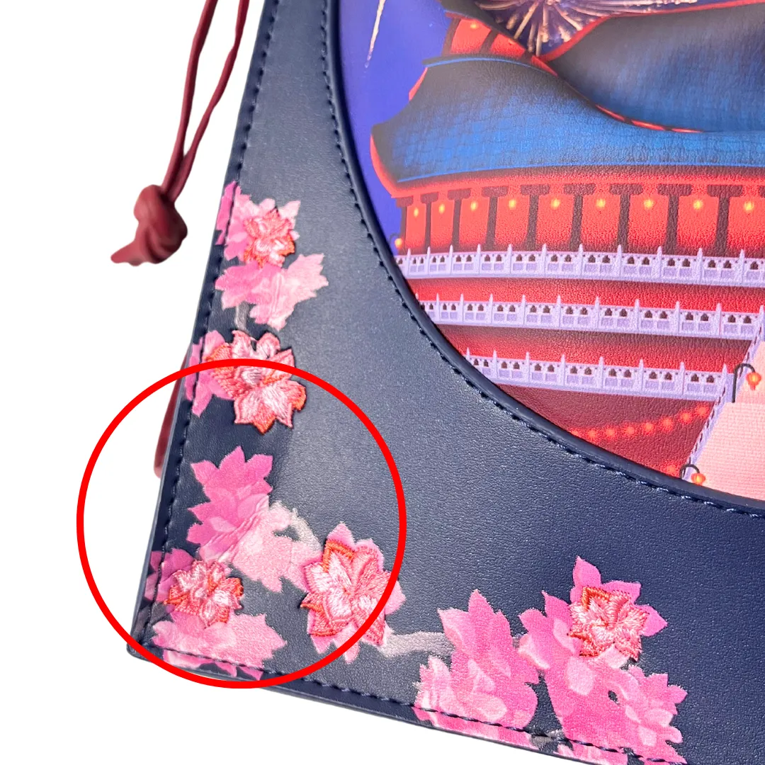 Loungefly Disney Mulan Castle Cinch Sack Crossbody DEFECTIVE #368