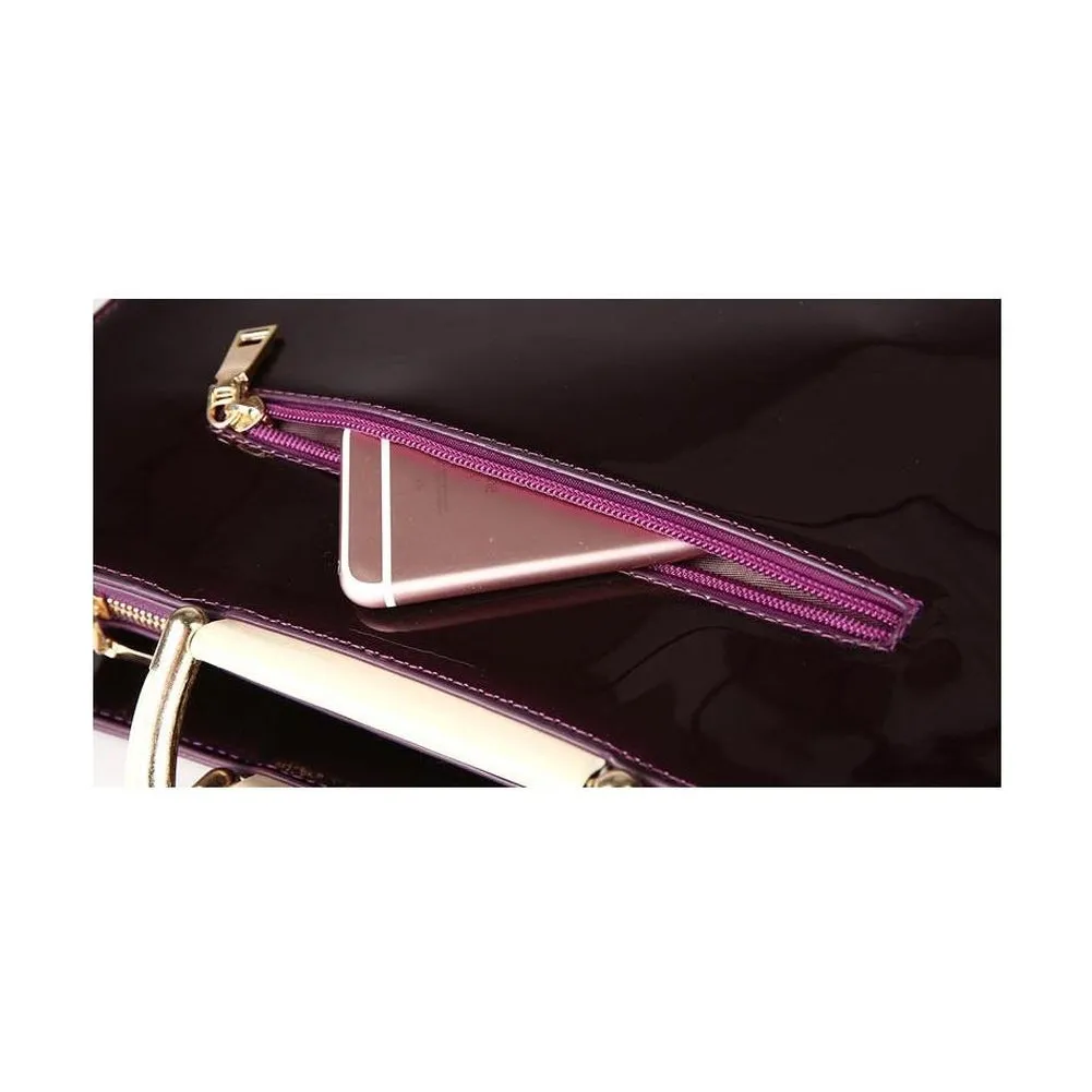 <bold>Tote Crossbody Bag & Purse Set <br>Vegan-Leather