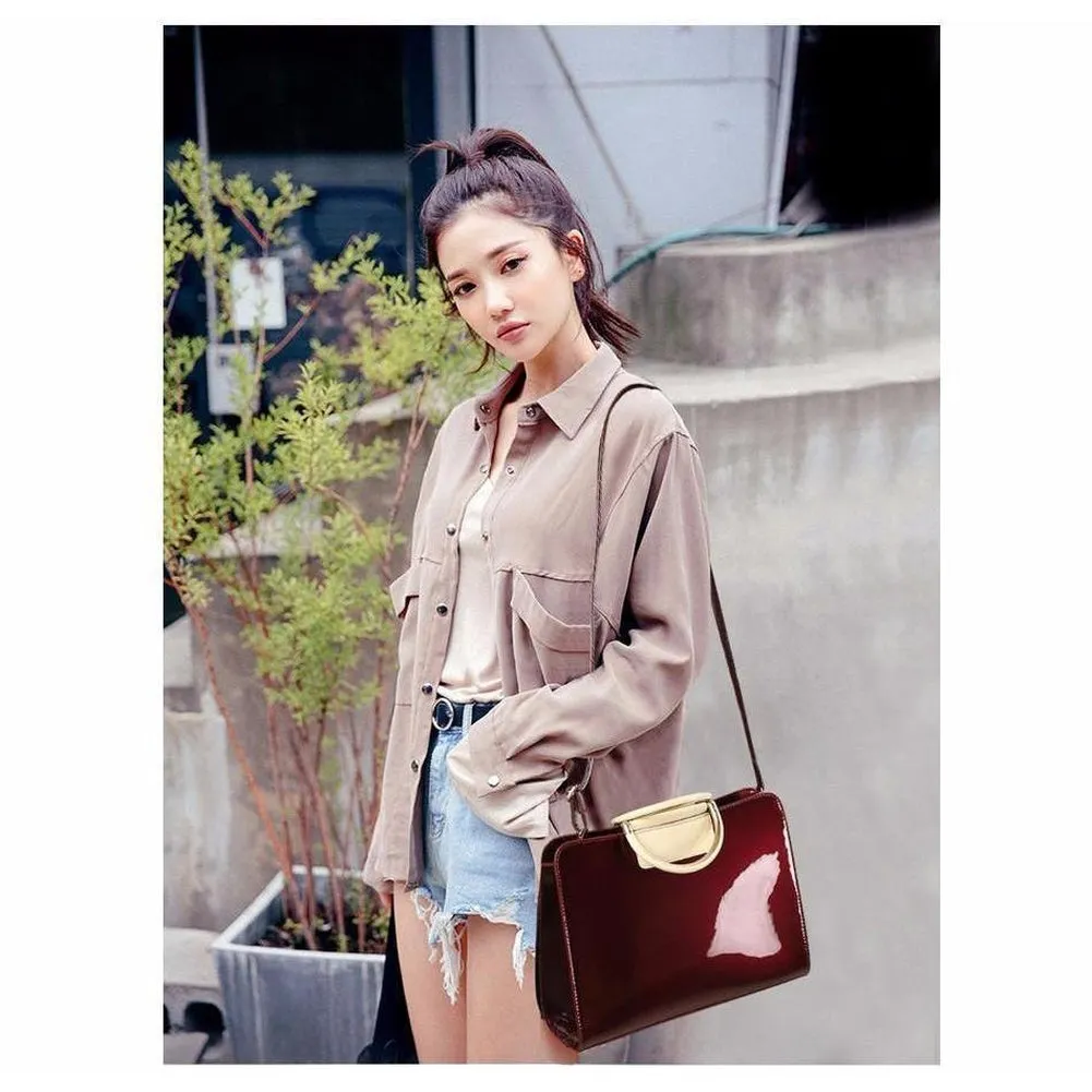 <bold>Tote Crossbody Bag & Purse Set <br>Vegan-Leather