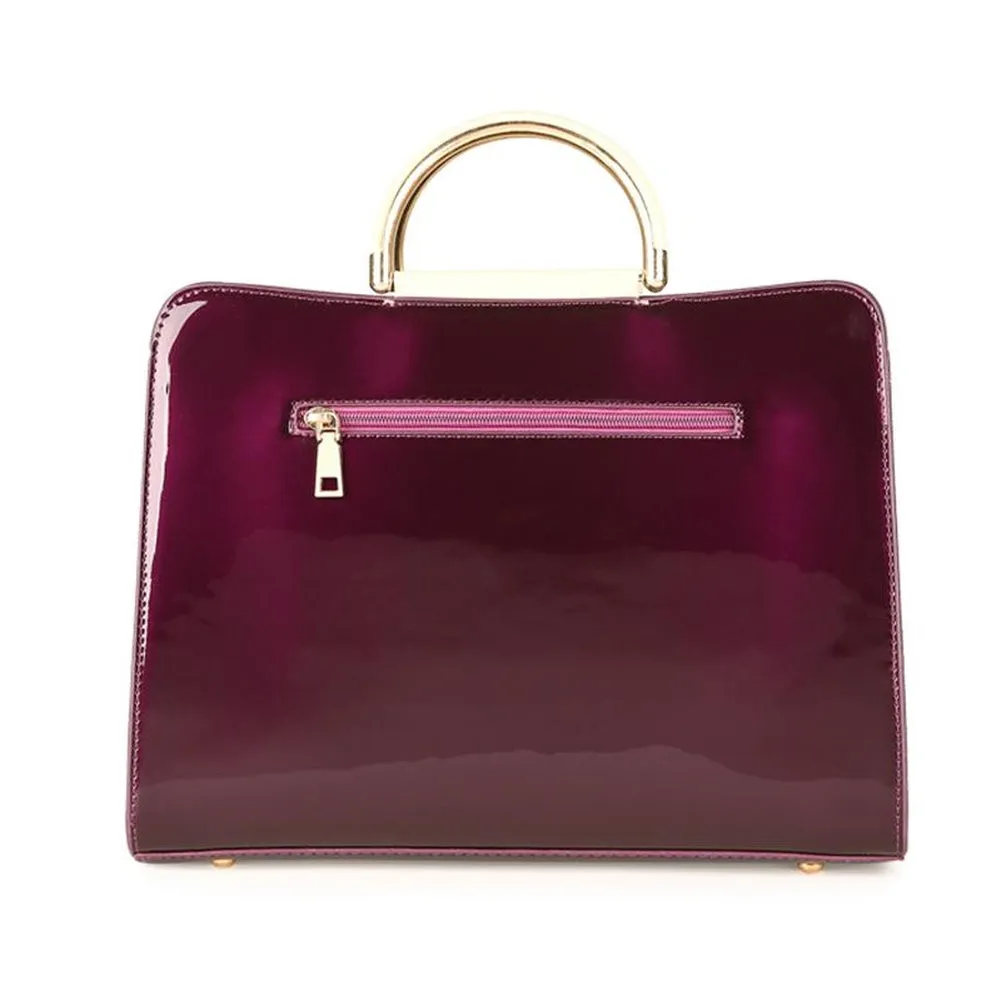 <bold>Tote Crossbody Bag & Purse Set <br>Vegan-Leather