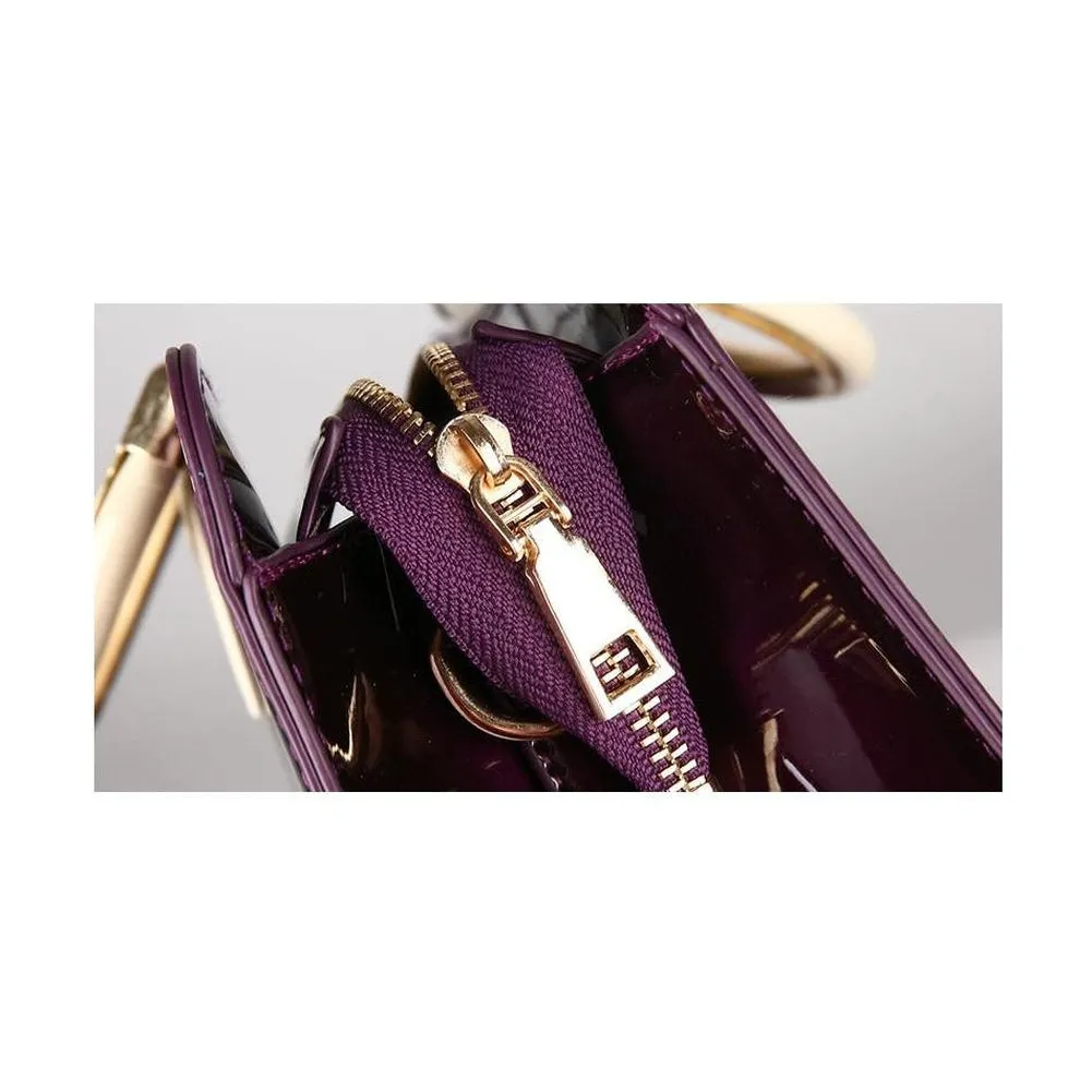 <bold>Tote Crossbody Bag & Purse Set <br>Vegan-Leather