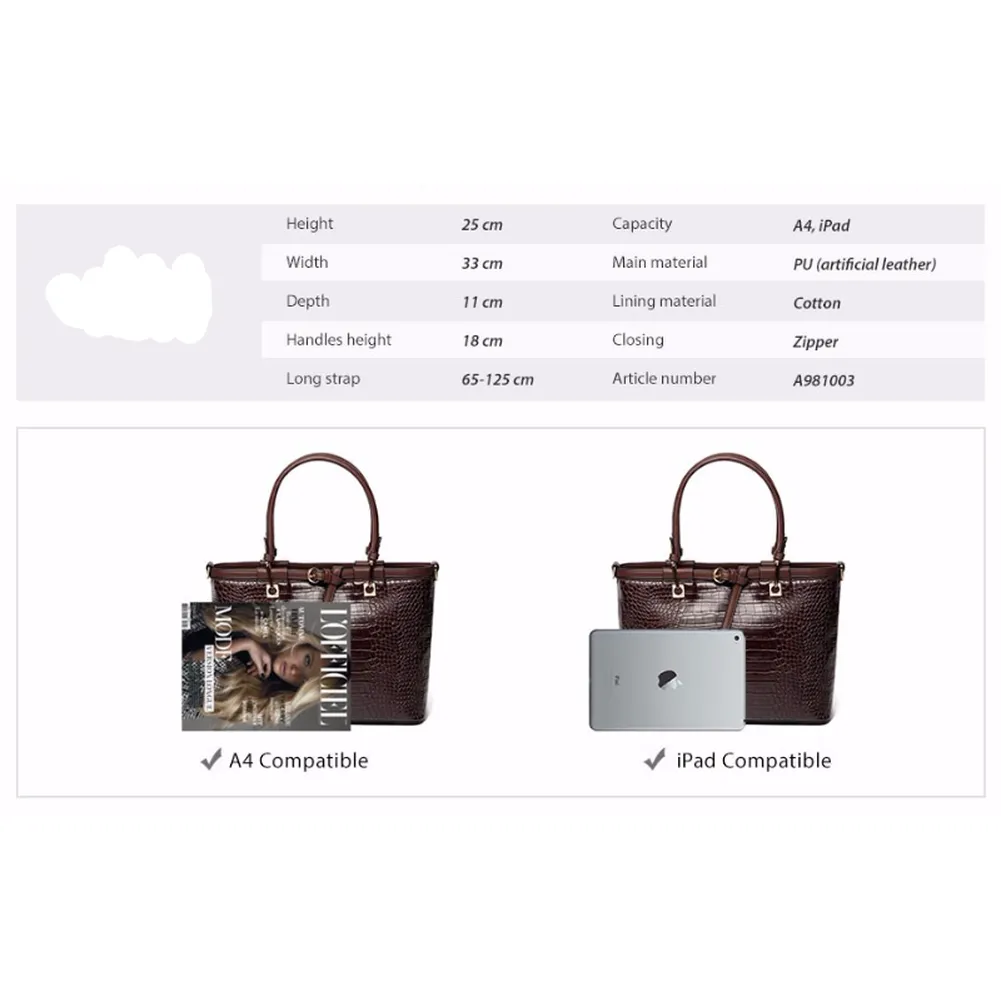 <bold>Tote / Crossbody Bag <br>Vegan-Leather