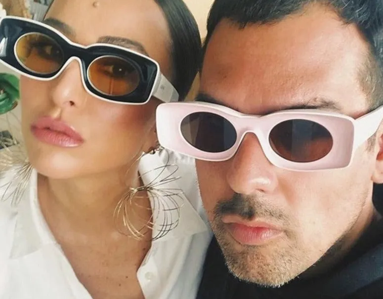 Lucia Retro Rectangle Sunglasses