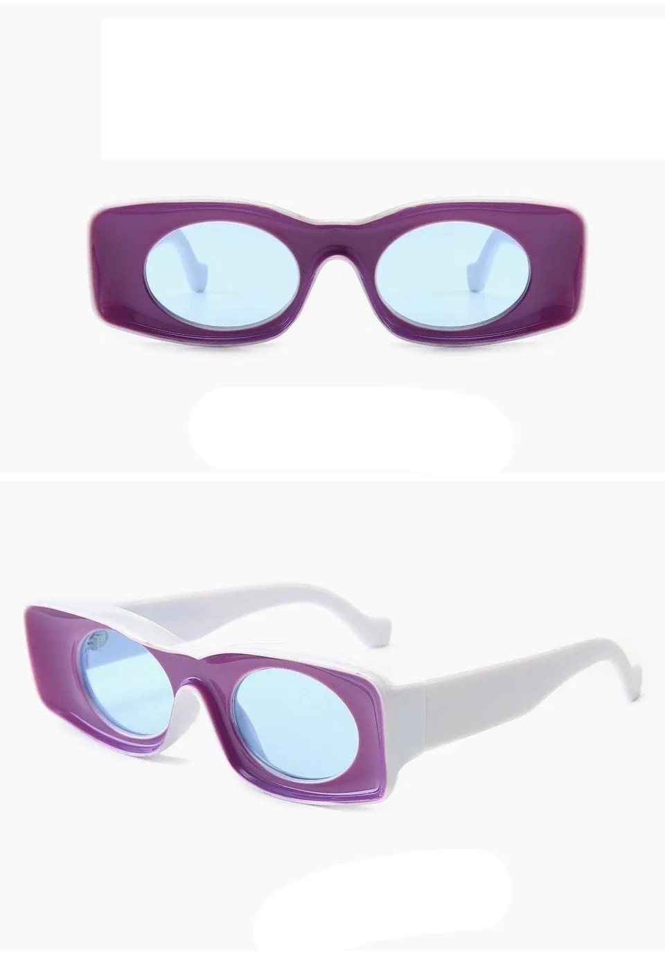 Lucia Retro Rectangle Sunglasses