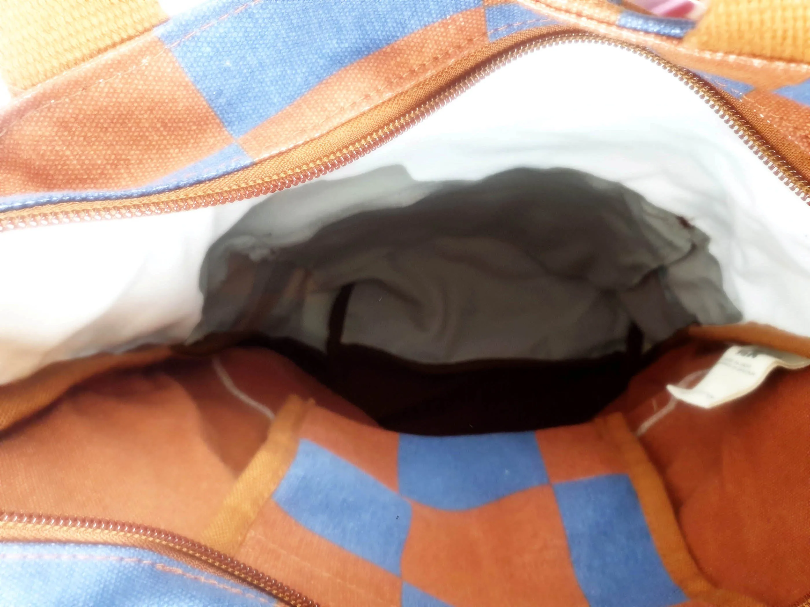 Lucy & Yak brown and blue backpack (as new with tags)