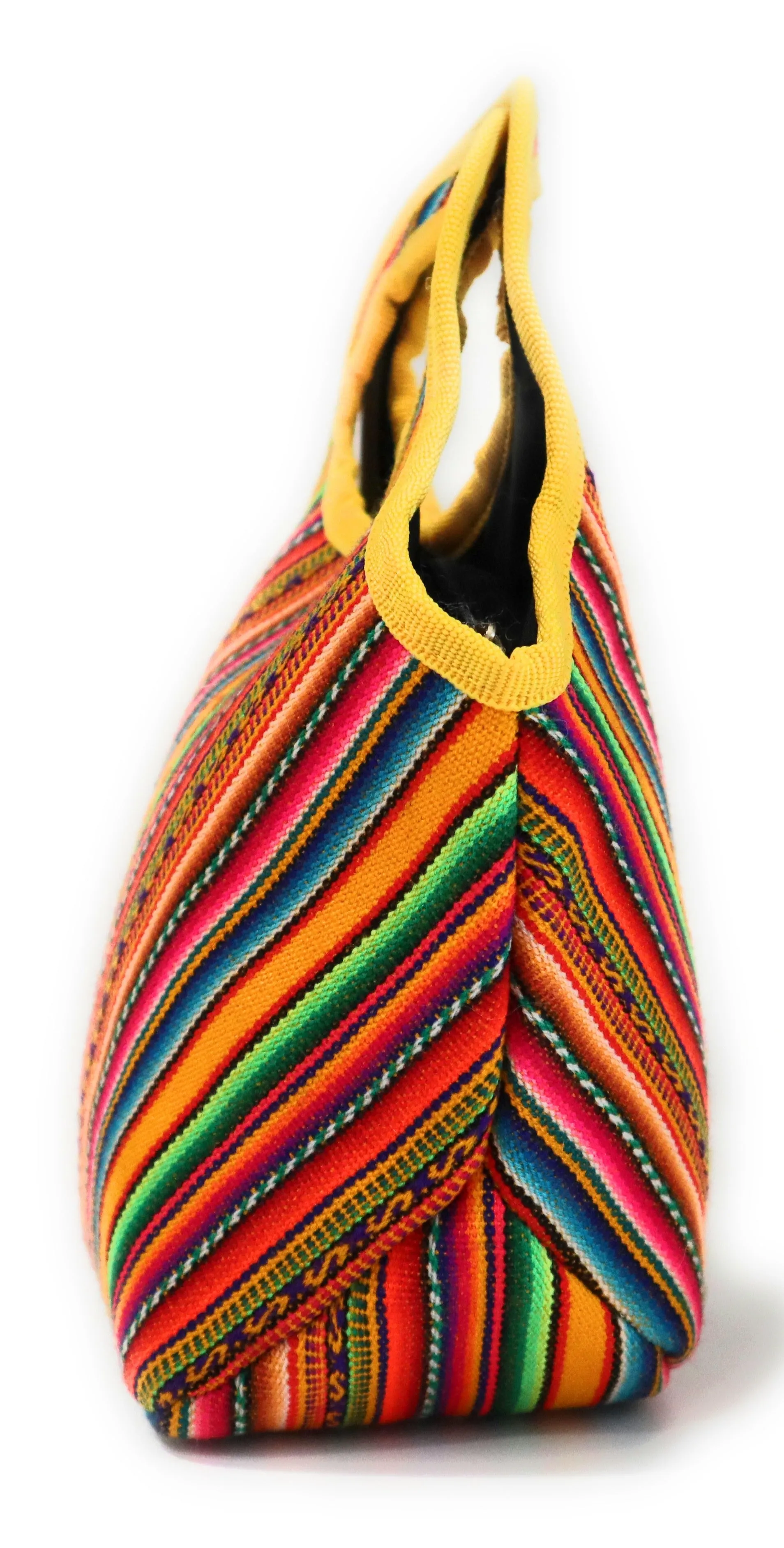 Lunch Box, Handbag, Multicolor, Zippered Peruvian Textile Design 11" Tall