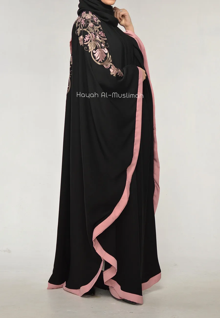 Luxury Floral Embroidered Batwing Farasha (Premium)