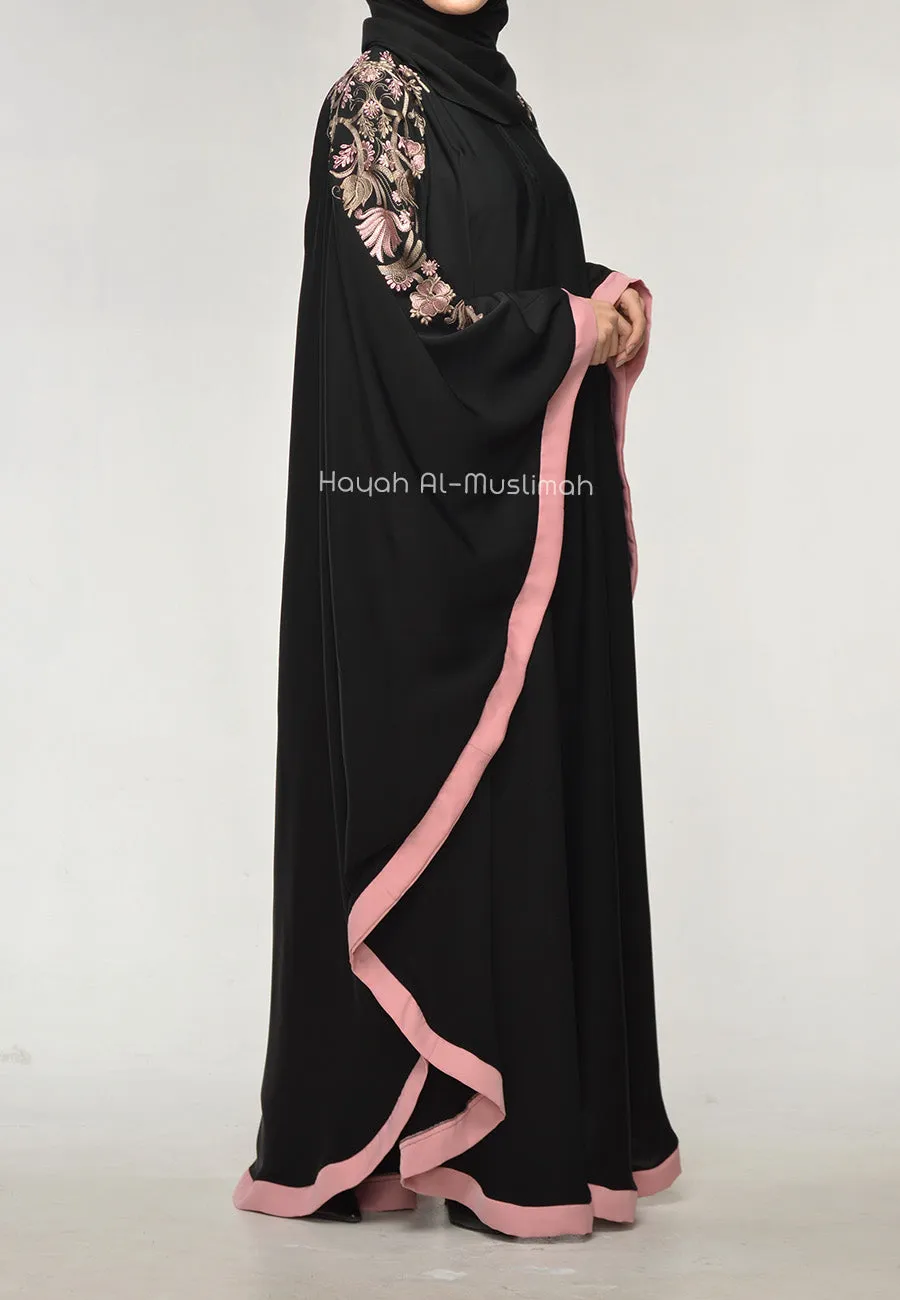 Luxury Floral Embroidered Batwing Farasha (Premium)