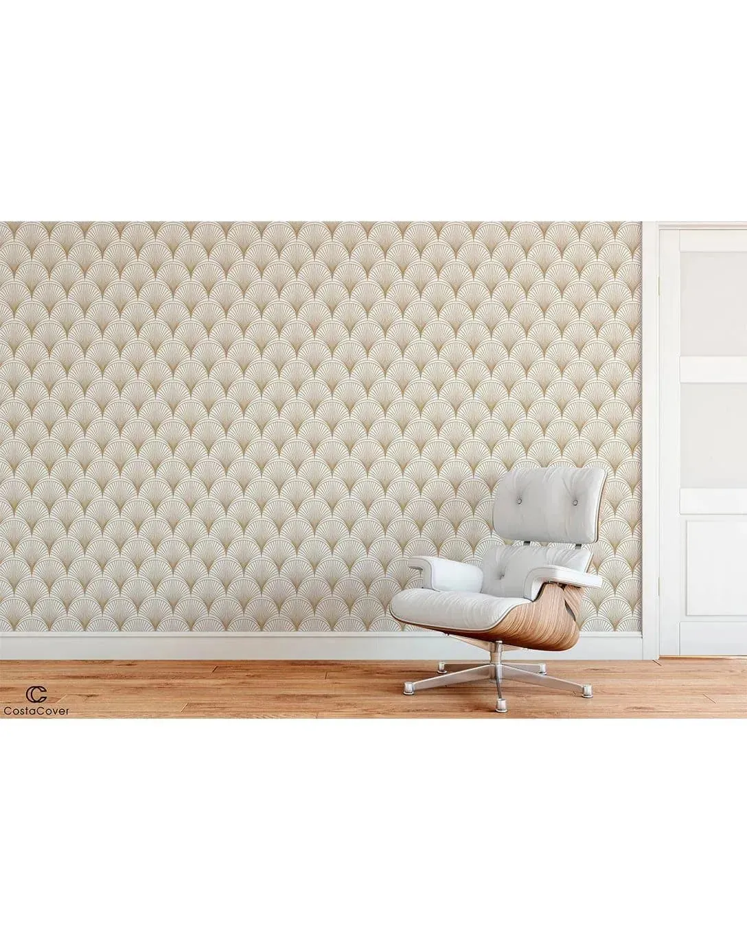Luxury Gold Scallops Removable Wallpaper