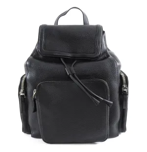 Mackage Keir Black Leather Zip Up Backpack