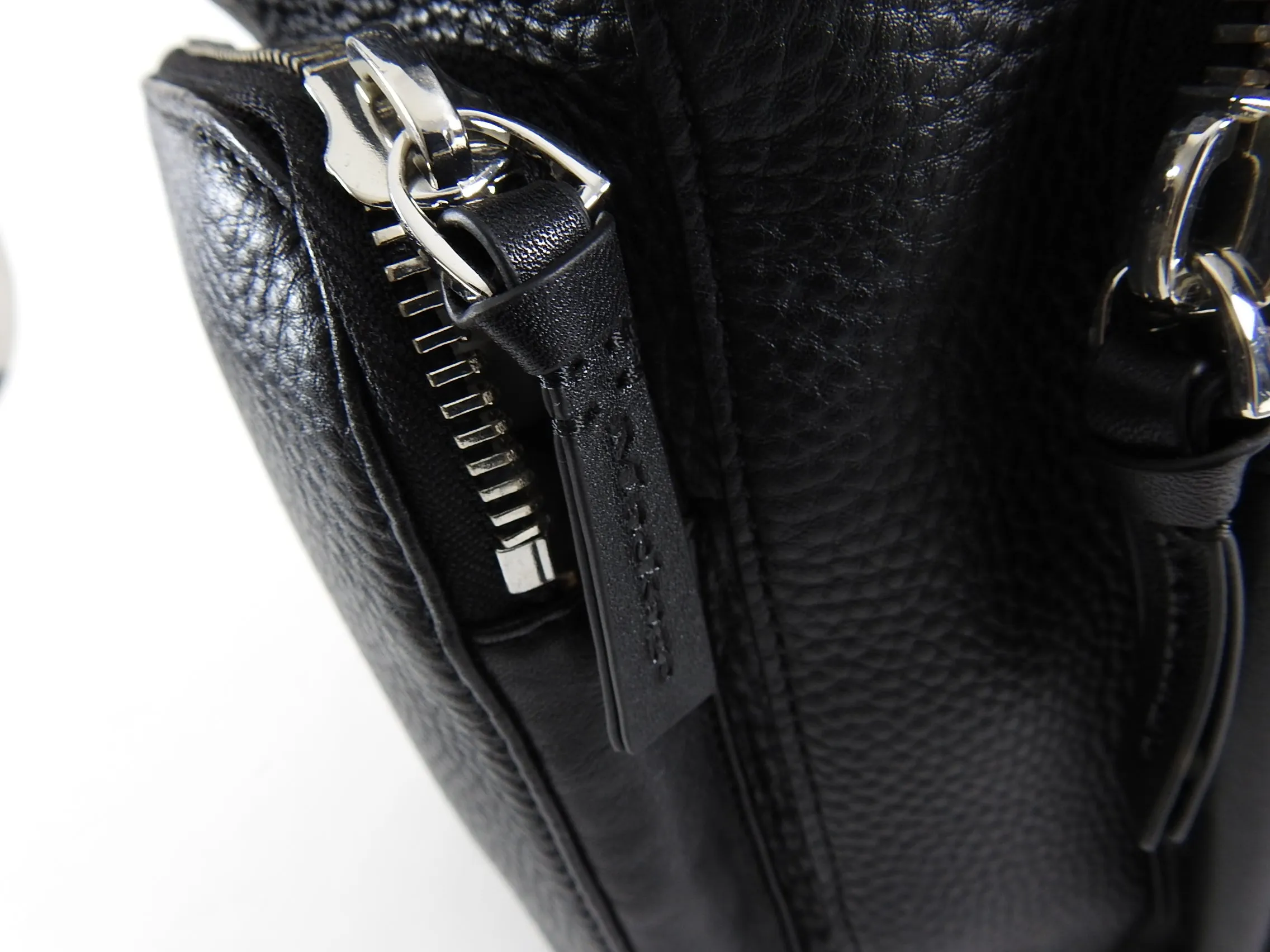 Mackage Keir Black Leather Zip Up Backpack