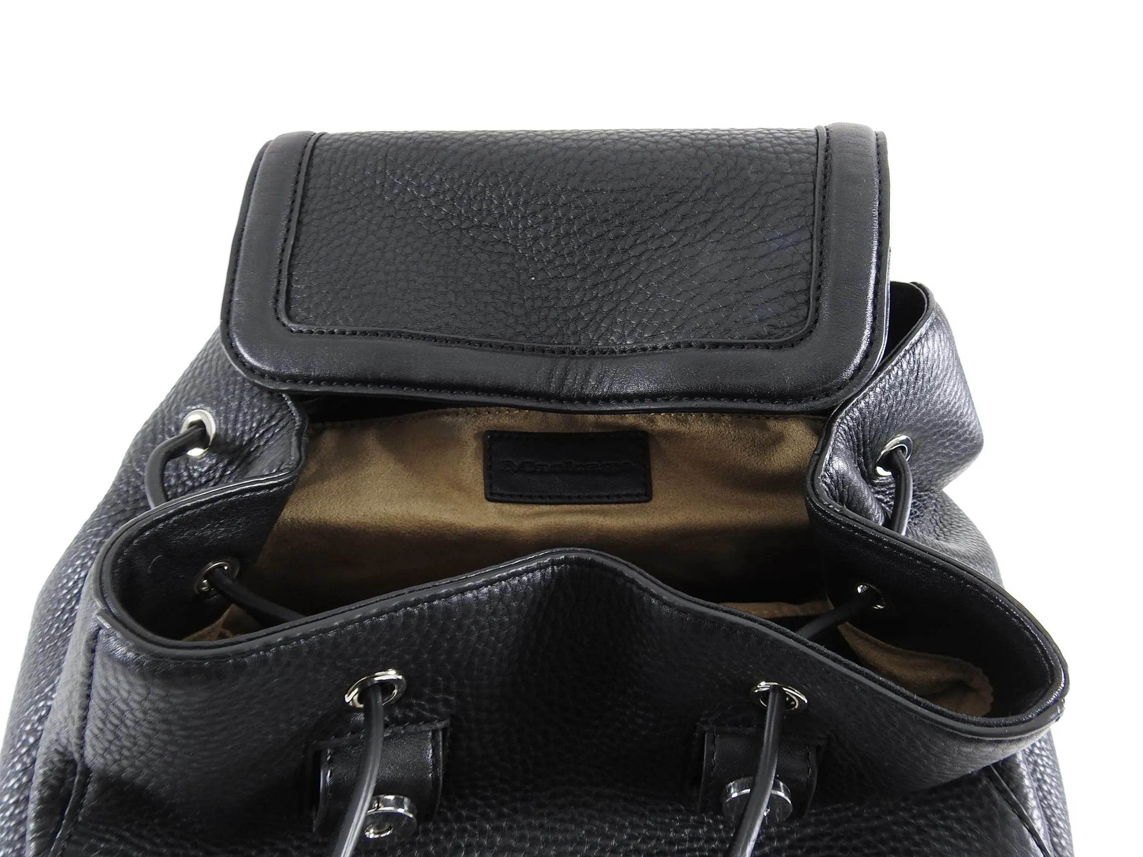 Mackage Keir Black Leather Zip Up Backpack