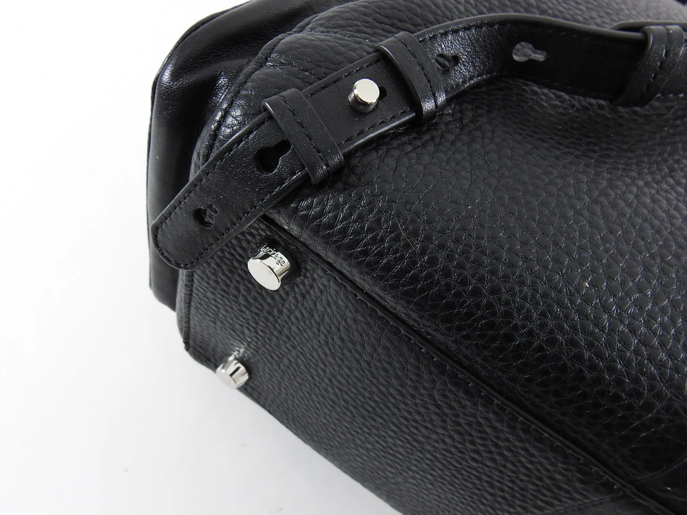 Mackage Keir Black Leather Zip Up Backpack