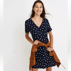Madewell Button Back Easy Dress in Daisy Dots Size Small