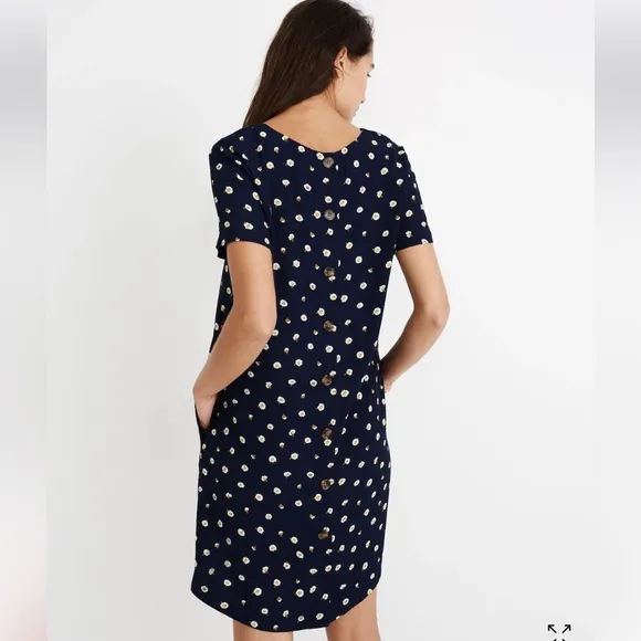 Madewell Button Back Easy Dress in Daisy Dots Size Small