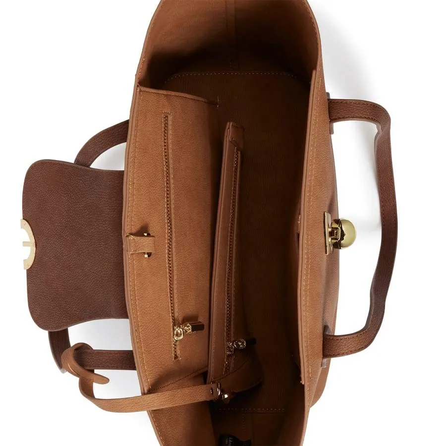 Maple Brown Vegan Leather Tote Bag