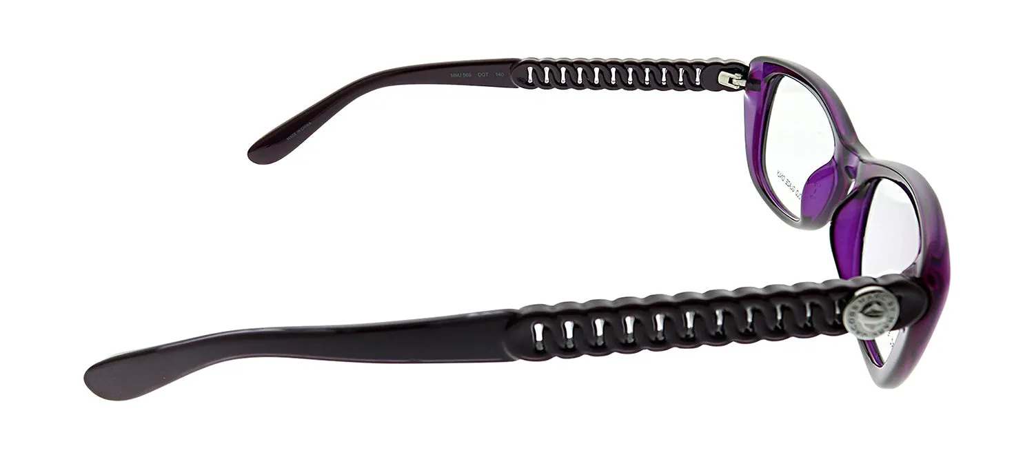 Marc by Marc Jacobs MMJ 569 DQT Cat-Eye Plastic Violet Eyeglasses with Logo Stamped Demo Lenses