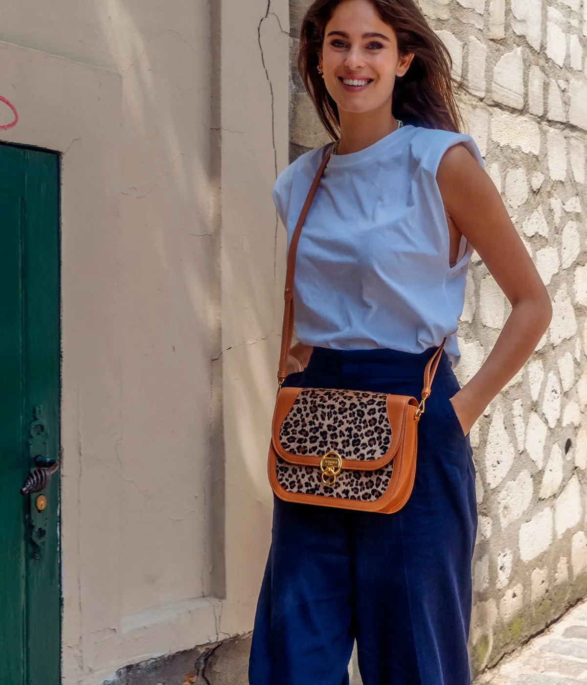 Marilyn Amazon Apple Skin Vegan Leather Crossbody | Leopard
